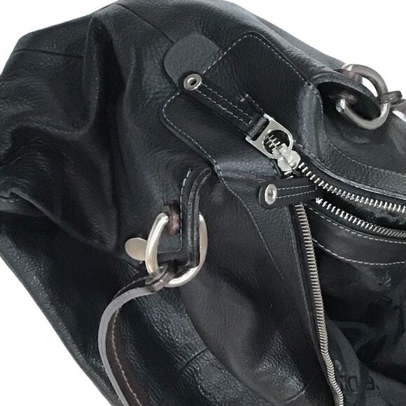 Black Leather Shoulder Bag, Tentazione Due, Made in Italy - Picture 8 of 9